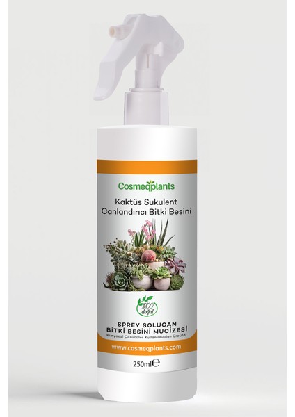 Kaktüs Sukulent Bitki Besini 250 ml Sprey Sıvı Solucan Besini