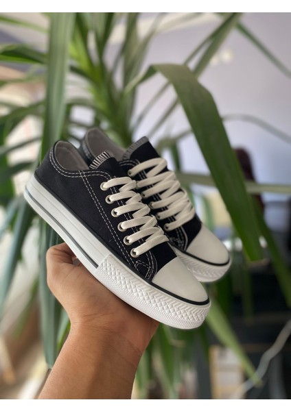 Siyah Kısa Keten Sneaker Spor Ayakkabı Günlük fiyatları