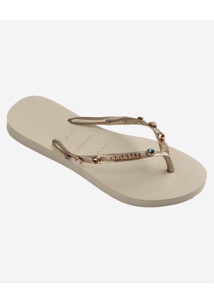Slim Luxury Beige Kadın Gold Terlik fiyatları