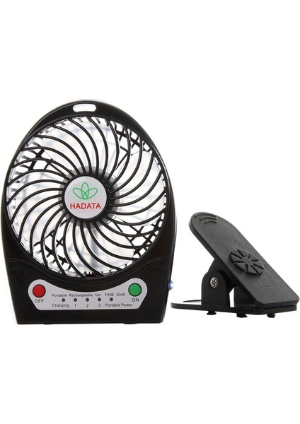 Hadata Şarj Edilebilir Fan Siyah (Yurt Dışından)