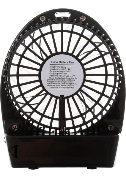 Hadata Şarj Edilebilir Fan Siyah (Yurt Dışından)