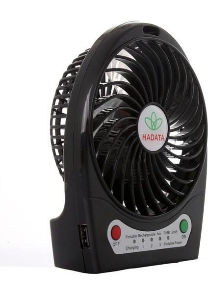 Hadata Şarj Edilebilir Fan Siyah (Yurt Dışından)