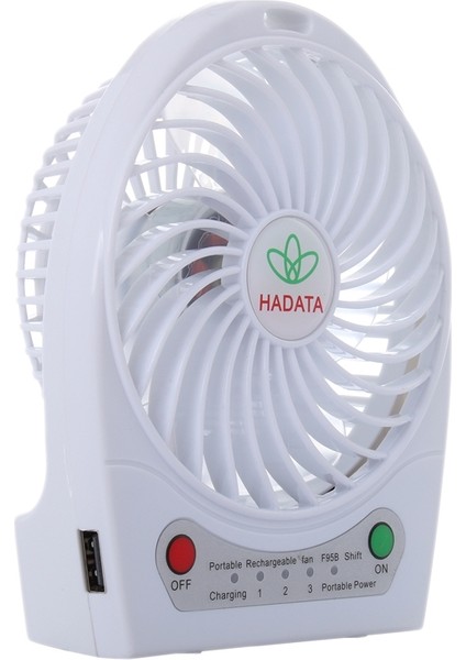 Hadata Şarj Edilebilir Fan Beyaz (Yurt Dışından)