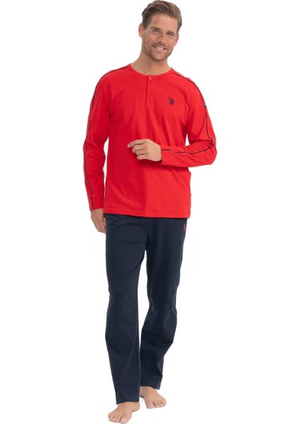 Erkek Kırmızı Patlı Pijama Takımı