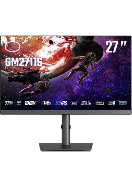 Cooler Master 27" GM2711S 180HZ 0.5ms Ultra IPS 2k Qhd Hdr A.r.t Film Pivot Monitör