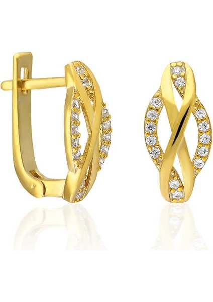 Taşlı Sonsuzluk Sembolü Küpeleri