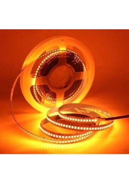 Şerit LED 12 V İç Mekan Amber 240 Çipli 5 mt Cata