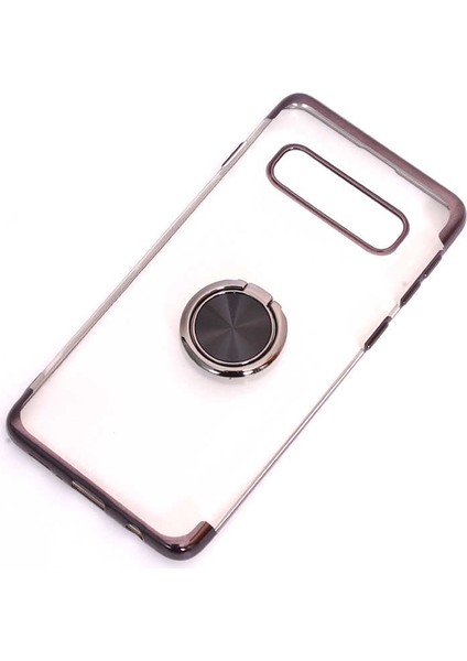 Galaxy S10 Kılıf Gess Kenarları Renkli Yüzük Aparatlı Kılıf