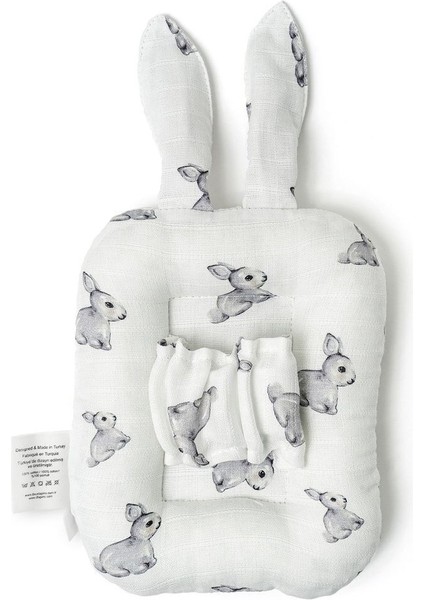 Iconıque Lapin-Gri Tavşan Emzirme Yastığı - Mini