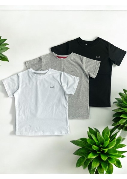 Fit 3 Lü Basic T-Shirt %100 Cotton Süprem