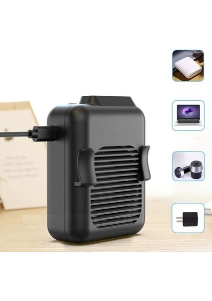 Mini Asılı Bel Fanı USB Şarj Yapraksız Taşınabilir El Fanı Siyah (Yurt Dışından) fiyatları