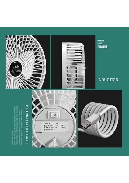 USB Masaüstü Fanı, Renk: 6 Inç (Beyaz) Beyaz (Yurt Dışından) fırsatları