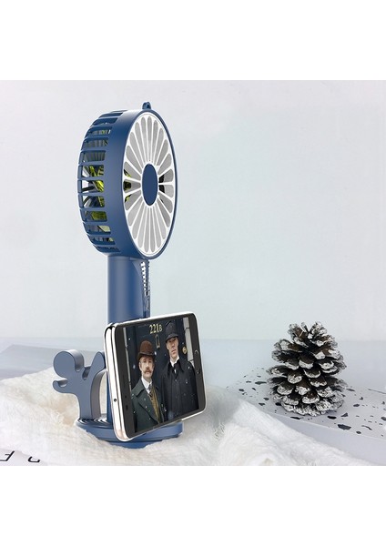USB Mini Handhd Fan Taşınabilir Stand Tabanlı Fildişi Beyaz (Yurt Dışından)