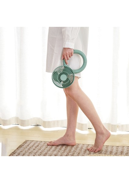 Mini Handhd Taşınabilir Döşeme Masaüstü Katlanır Fan Yeşil (Yurt Dışından)