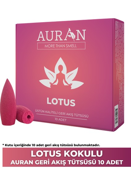 Lotus Kokulu Geri Akış Tütsüsü Konik Tütsü Lotus Backflow Incense Cones 10 Adet