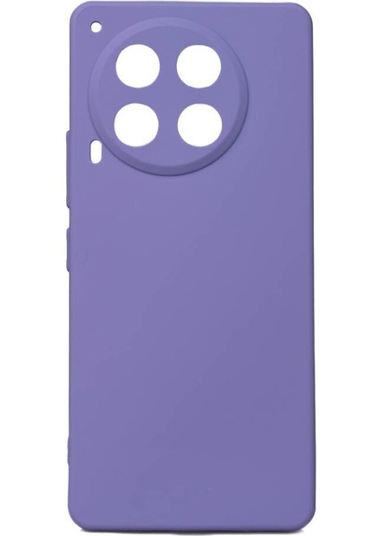 Tecno Camon 30 Kılıf Biye Kamera Korumalı Mat Silikon Lila