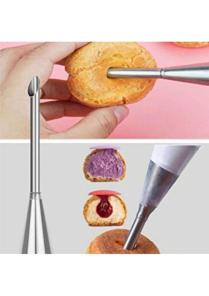 Dolum Duyu + Pasta Dekor Kalemi Seti Krema Krem Şanti Duyu Pasta Süsleme Muffin Cupcake Dekor Kalemi