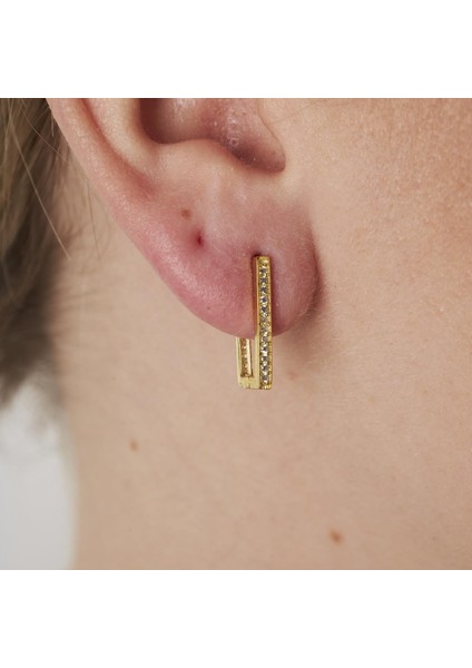 Dikdörtgen Zirkon Taşlı Küpeler modelleri