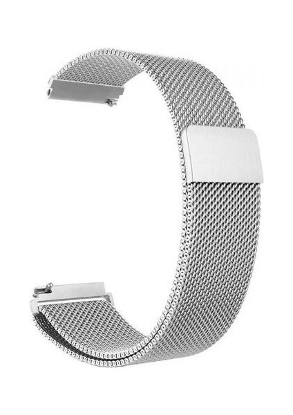 Samsung Galaxy Watch 7 40MM Kordon Hasır Metal Örgülü Ayarlanabilir Gümüş