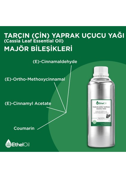 Tarçın (Çin) Yaprak Uçucu Yağı - Etheloil – 1 kg - Saf ve Doğal Uçucu Yağ - Üretici Firma