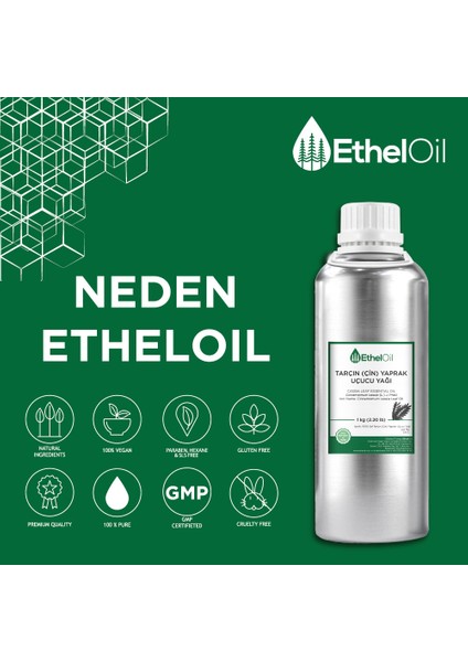 Tarçın (Çin) Yaprak Uçucu Yağı - Etheloil – 1 kg - Saf ve Doğal Uçucu Yağ - Üretici Firma