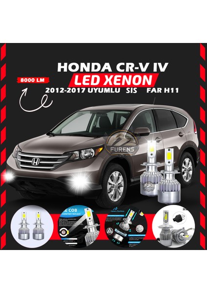 Honda Cr-V 2012-2017 Sis Farı Uyumlu Şimşek Etkili LED Xenon Performance Series H11