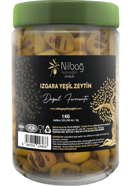 Nilbağ Zeytinyağları Ayvalık Izgara Yeşil Zeytin 1kg.