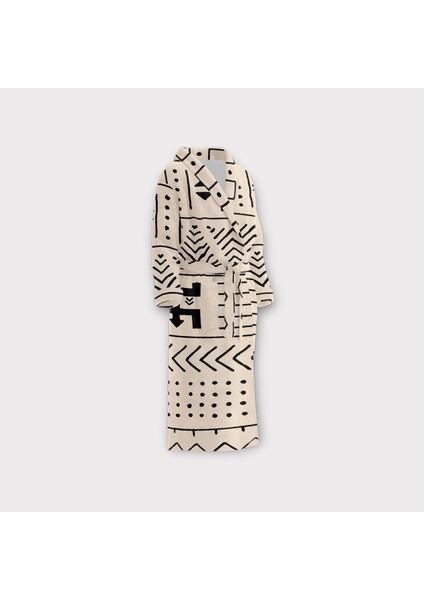 Light Aztec - Etnik Desenli Bornoz