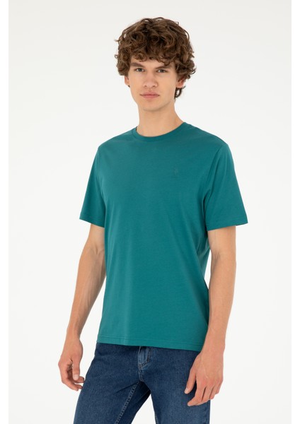 U.S. Polo Assn. Erkek Koyu Yeşil Basic T-Shirt 50294224-VR101