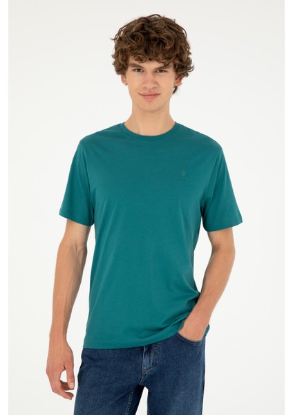 U.S. Polo Assn. Erkek Koyu Yeşil Basic T-Shirt 50294224-VR101