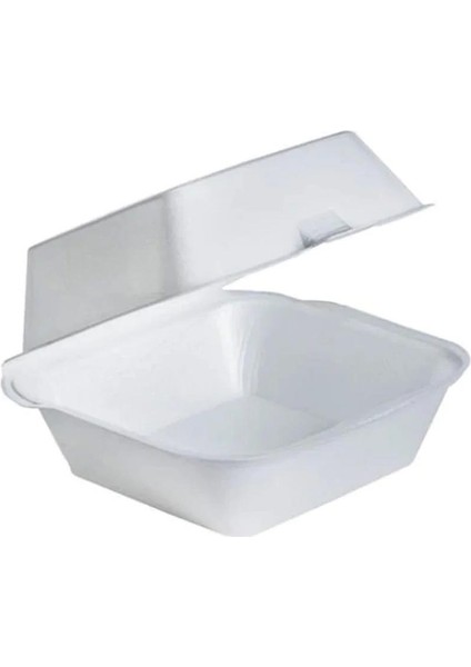 Dağyüce Tek Kullanımlık Köpük Hamburger Kapaklı Kase Kutu - 15X15X8 Cm. - 10 Adet