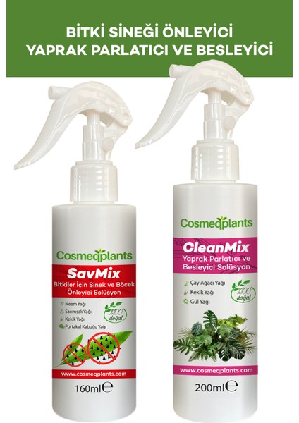 2'li Set - Bitki Sineği Önleyici 160 ml + Yaprak Parlatıcı Besleyici 200 ml