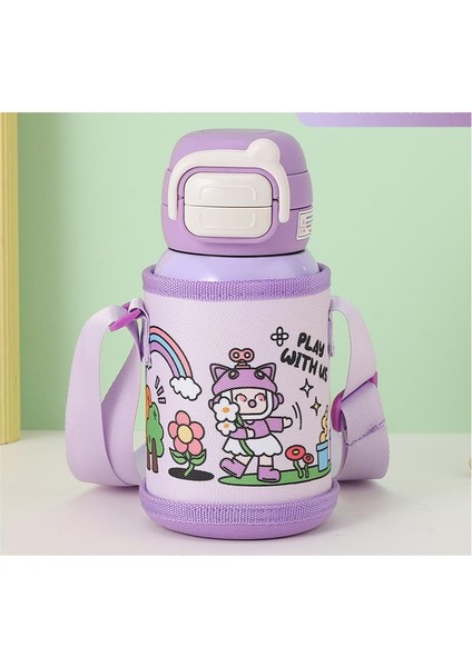 Okul Için Düşmeye Dayanıklı Hasır Bardaklar, Taşınabilir Çocuk Su Şişeleri 500ML (Yurt Dışından)