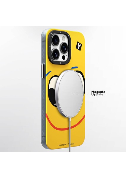 Apple iPhone 15 Pro Uyumlu Kılıf Magsafe Özellikli Sunshine Tasarımlı Youngkit Daily Happy Serisi Sarı fırsatları