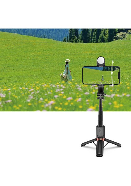 WI-SE011 Dolgu Işıklı Teleskopik Tripod ve Mini Selfie Çubuğu Katlanabilir 82CM