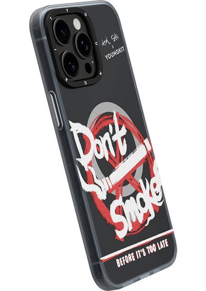 Apple iPhone 15 Pro Max Uyumlu Kılıf Magsafe Özellikli Shu Tasarımlı Youngkit City Serisi Siyahlı Kırmızı modelleri