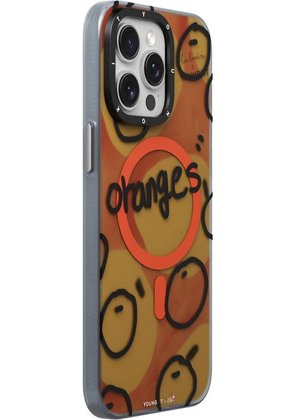 Apple iPhone 15 Pro Max Uyumlu Kılıf Magsafe Özellikli Bee Brown Tasarımlı Youngkit Funny Serisi Turuncu fiyatları