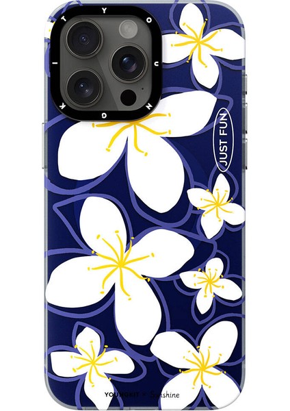 Apple iPhone 15 Pro Uyumlu Kılıf Magsafe Şarj Özellikli Sunshine Tasarımlı Youngkit Smile Serisi Lacivert