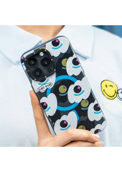 Apple iPhone 15 Pro Uyumlu Kılıf Magsafe Şarj Özellikli Youngkit Happy View Serisi Kapak Mavi fırsatları