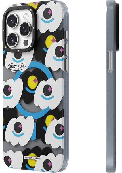 Apple iPhone 15 Pro Uyumlu Kılıf Magsafe Şarj Özellikli Youngkit Happy View Serisi Kapak Mavi indirimleri