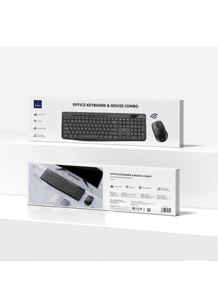 Ev Ofis Klavye ve Mouse Seti Wiwu Km-01 Kablosuz Bağlantılı 1600 Dpi Windows Android ve Ios Uyumlu