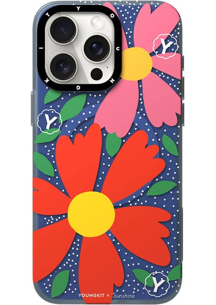 Apple iPhone 15 Pro Max Uyumlu Kılıf Magsafe Özellikli Sunshine Tasarımlı Youngkit Colorful Serisi Kırmızı