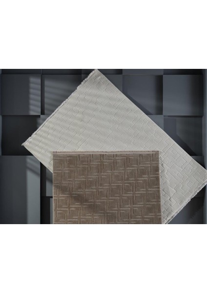 Deco Geo Geometrik Antitoz Krem Halı