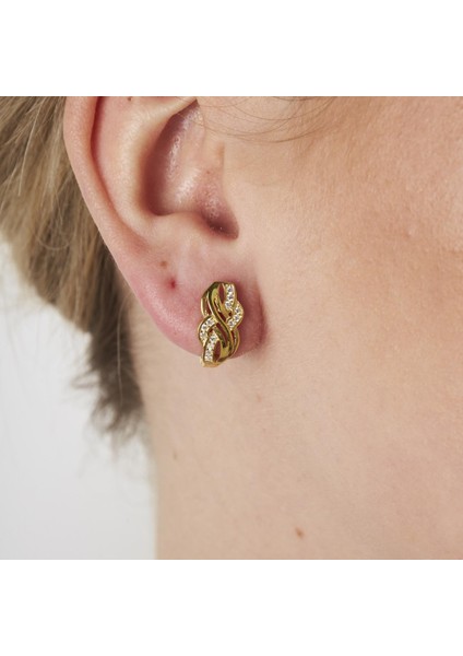 Yaprak Model Taşlı Küpeler modelleri