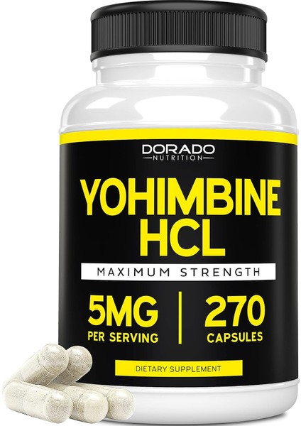 Yohımbıne Hcl Maximum Strength 5 Mg 270 Kapsul Third Party Tested Usa Made