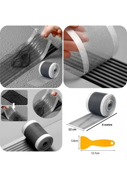 Çok Amaçlı Gider Süzgeci, Saç Kılı Tutucu ve Sineklik Tamir Kiti 12 cm * 4 Metre