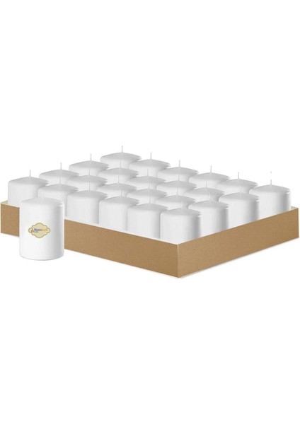 24 Lü Beyaz Bar Mum Yükseklik 6 cm