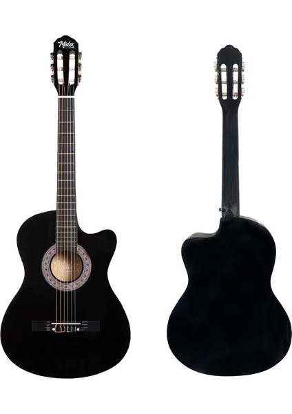 CG-395BK Siyah Klasik Gitar 4/4 Sap Ayarlı Kesik Kasa Full Set (Çanta Askı Tuner Metod Pena)