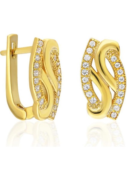 Sevilen Taşlı Spiral Küpeler