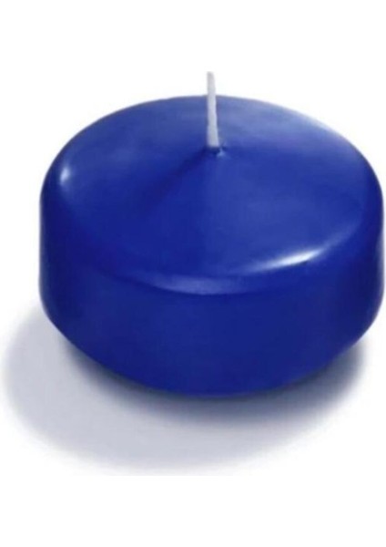 24 Lü Mavi Suda Yüzen Mum Çap 5 cm